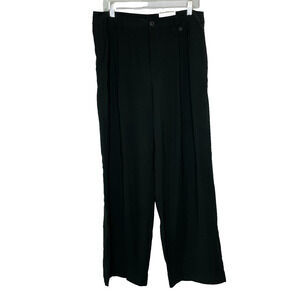 Women's 12 A New Day Black High Rise Wide Leg Rayon Blend Dress Pants NEW